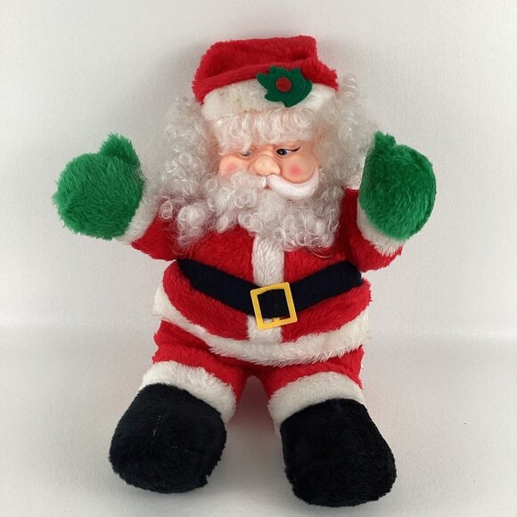 Vintage 80s Large Musical Santa Claus Love Me 17 Plush Stuffed